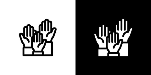 Fototapeta premium Event Participant icon concept with flat Black White Background. Vector illustration.