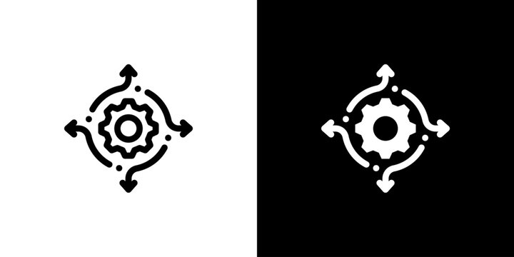 Flexibility icon concept with flat Black White Background. Vector illustration.
