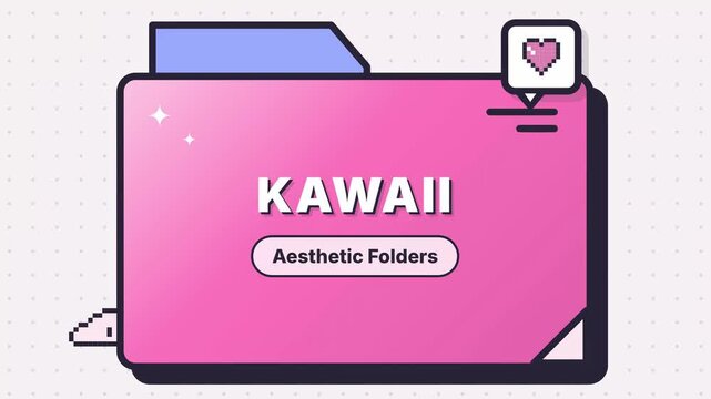 Kawaii Aesthetic Folders Cute and Stylish Digital Organization for Your Files
