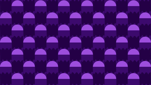 Geometric Abstract Purple Pattern with Repeating Semi-Circle Shapes