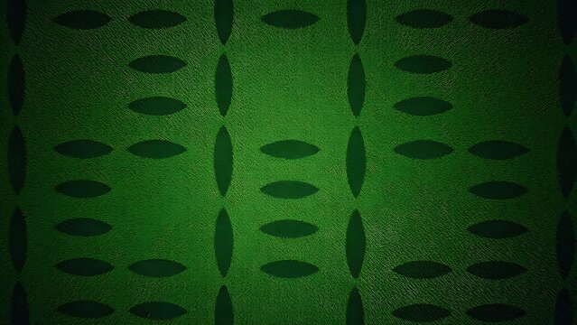 indentations. Aerial view of repeating elliptical indentations pattern on lush green grass. event key visuals, club posters, designed for fitness apps and gym onboarding, drives event promotion.