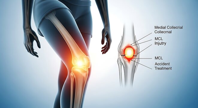 MCL Injury Illustration - Understanding Knee Ligament Damage and Treatment Options.