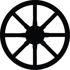 Silhouette of a traditional wooden wagon wheel spokes vector design © Tamjida Alam