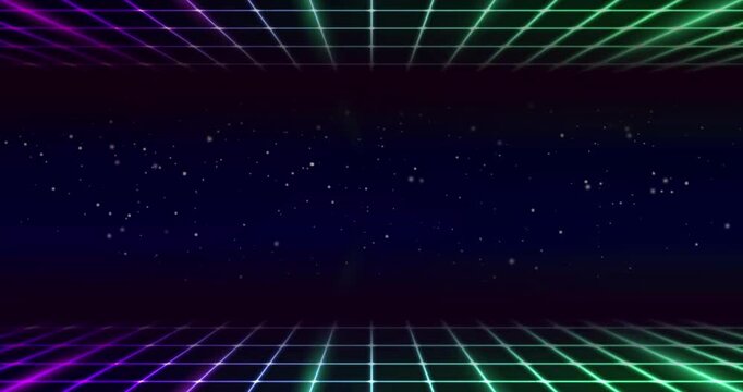 Synth wave retro grid background synthwave 80s Purple futuristic music background concept neon lights