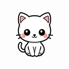 Cute cat simple logo vector design art illustration © Erpvector