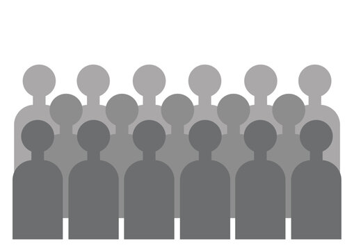 ダミー人物の集合写真風イラスト｜Group of Generic People Illustration