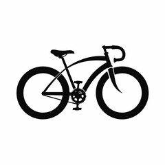 Fototapeta premium Black bicycle icon, bike silhouette, cycling graphic, vector illustration