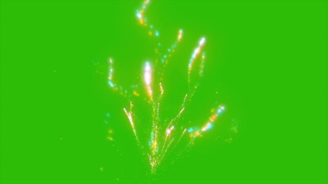 Fireworks burst animation on green screen