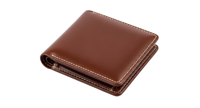 Close-up view of a polished wooden jewelry box with metal accents isolated on transparent background,png