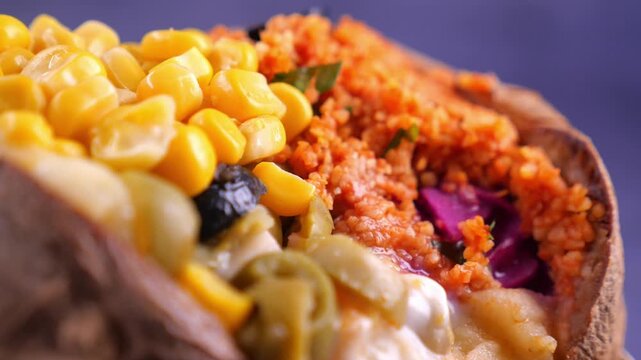 Turkish stuffed baked potato known as Kumpir