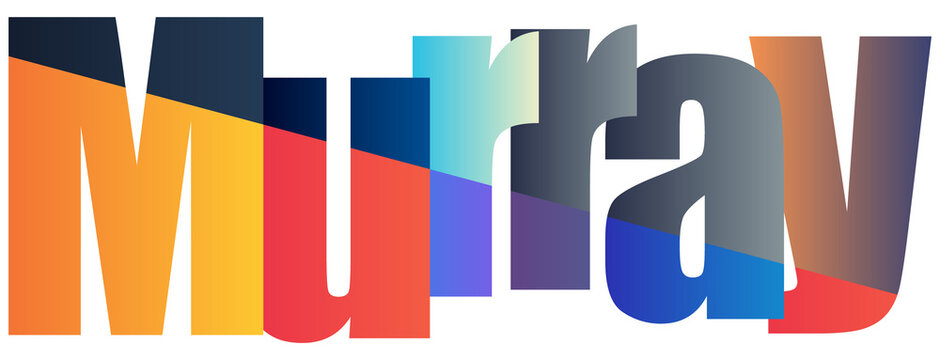 Colorful Gradient Typography Letters murray river name Isolated Design