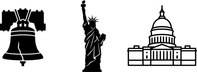 Iconic american landmarks in black and white © Mehedi