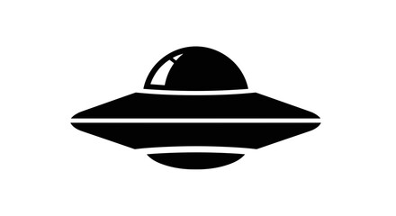 Fototapeta premium Black UFO Spaceship Icon Symbol.