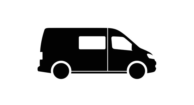 Black Van Side View Silhouette.