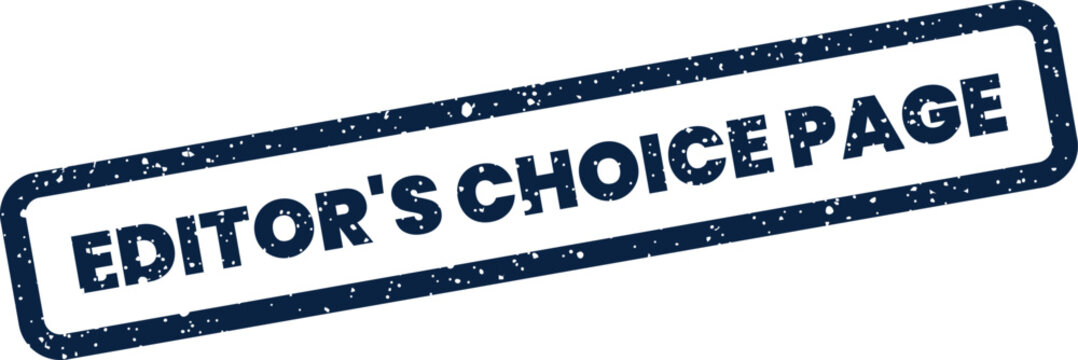 Grunge textured stamp with Editors Choice Page text, indicating a highly recommended section or featured content