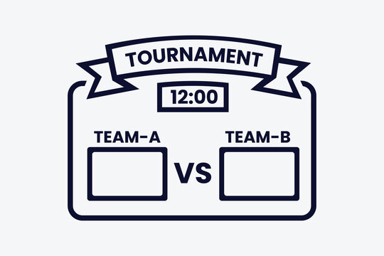 Soccer Football Tournament Scoreboard Versus Vector Icon