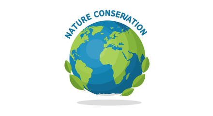 Obraz premium Earth globe with green leaves promoting nature conservation
