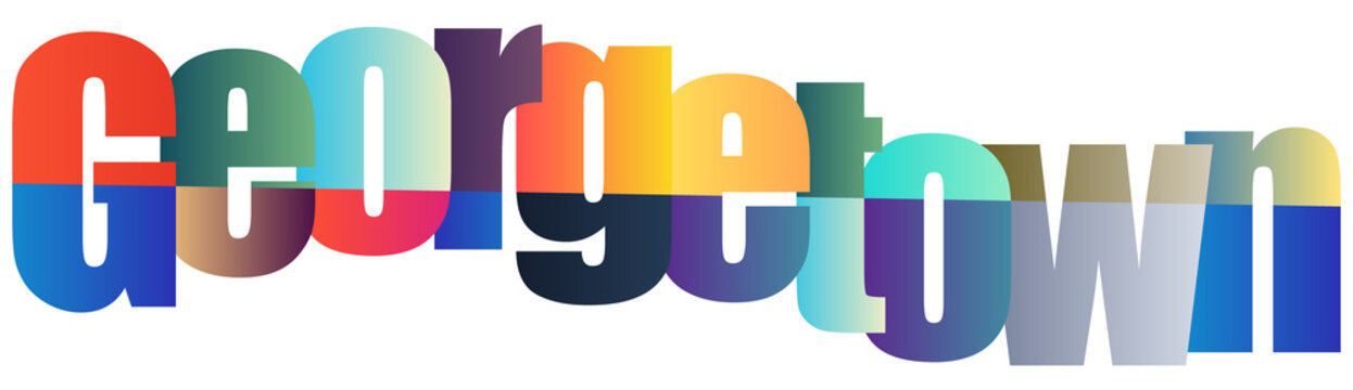 Colorful Gradient Text Design Featuring Name Georgetown With Transparent Background