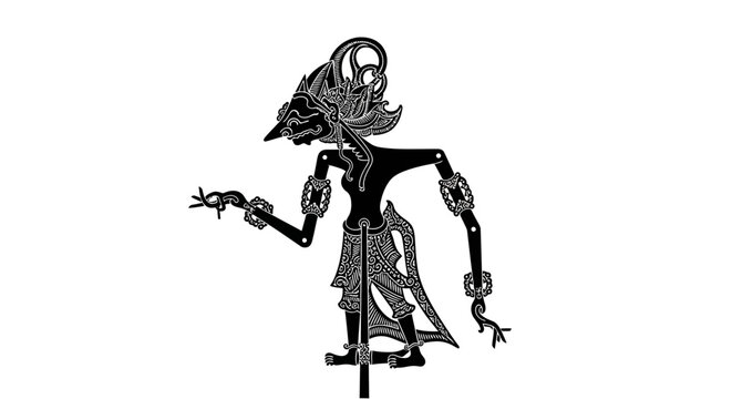 Traditional Indonesian Wayang Kulit Shadow Puppet, Javanese Culture Art