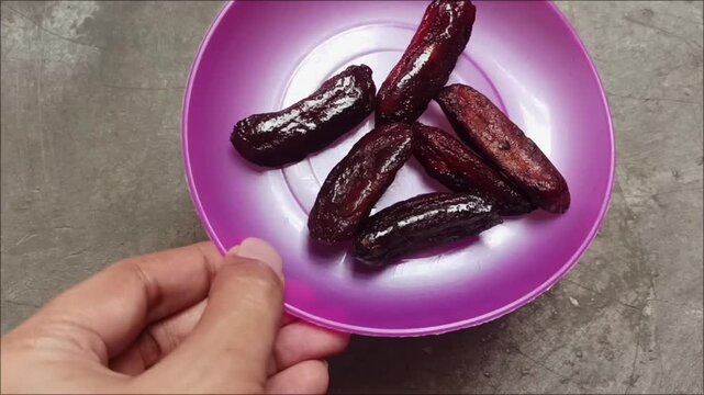 Traditional Indonesian wet banana snack