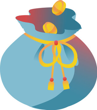 Money bag with gold coins