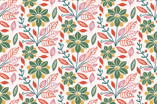 Modern seamless floral texture pattern with soft artistic style