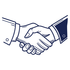 Fototapeta premium A vector graphic illustration of two hands shaking in a business agreement
