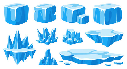 Ice Cubes and Icebergs Collection - Frozen Elements for Design © Vinci