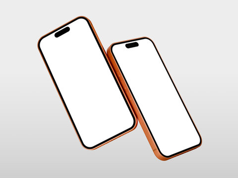 White Blank Two Phone Screen Mockup 3D Render