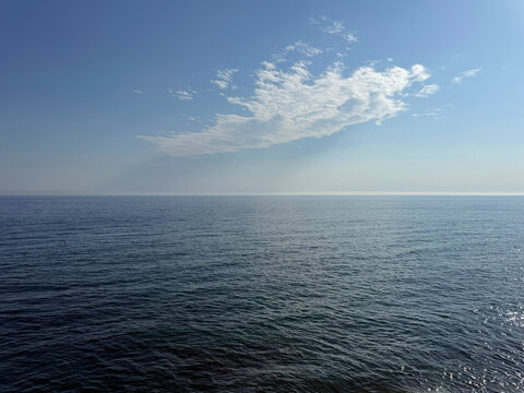 Tranquil sea and blue sky.