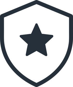 Shield with Star Icon Vector Graphic