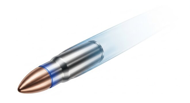 High-speed projectile in flight illustrating ballistic motion and precision force impact