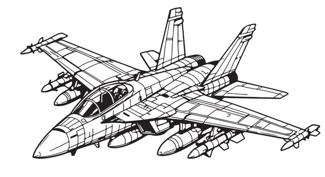 F-35 Fighter Jet Silhouette Vector Modern Stealth Military Aircraft Illustration