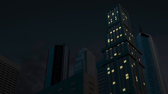 Urban Power Outage Creating Nighttime Blackout Scene