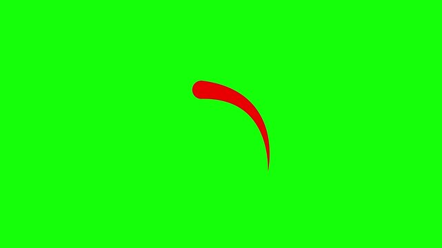Abstract red stroke appears on green screen, then arcs dynamically, creating a sleek design element