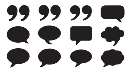 Fototapeta premium Speech bubbles and quotation marks in different styles and shapes.
