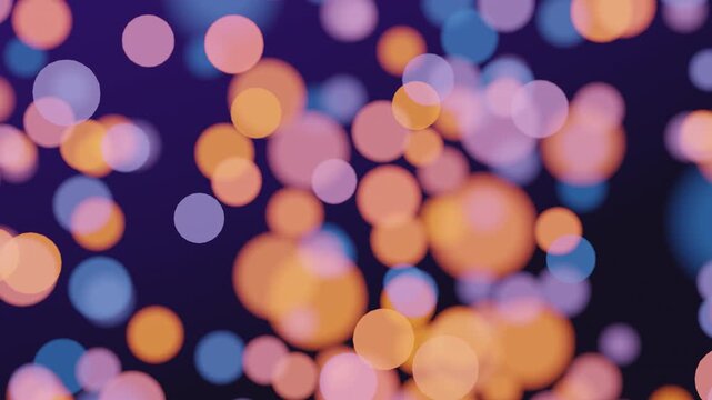Abstract looping Animated bokeh blue and orange lights flying particles motion background