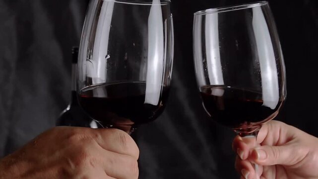 drinking wine in a bar or at home, celebrating, happily friendship, togetherness concept 4k footage