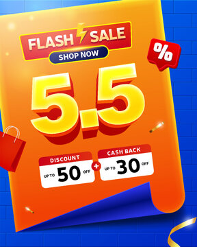 5.5 Discount sale promotion event vertikal banner template design