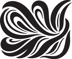 Fototapeta premium Black, swirling abstract shapes, modern vector design, graphic elements, decorative motifs