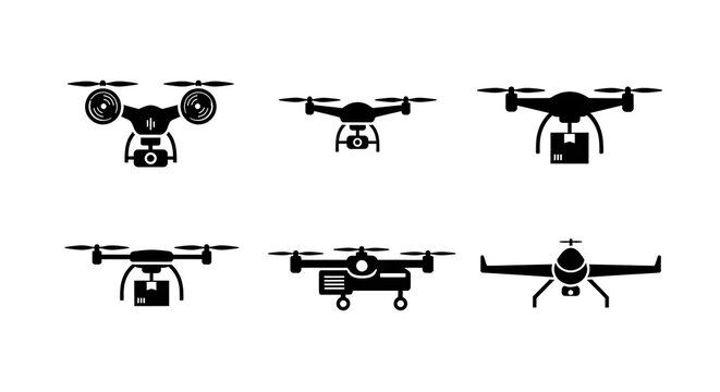 Drone icons in various styles.