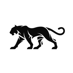 Fototapeta premium Black panther, wild animal, vector icon, silhouette, graphic design element