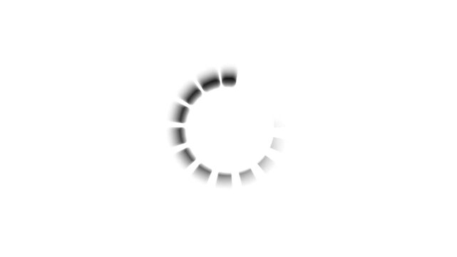 Loading icon animation on white background dynamic circular progress indicator motion.