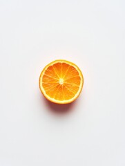 Fototapeta premium Vibrant Orange Slice on White Background - Freshness and Flavor in Every Bite