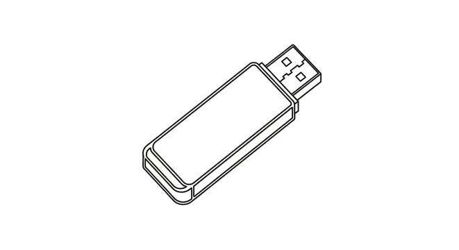USB flash drive isolated on white background portable digital data storage memory stick USB portable device black plastic computer accessory storage equipment
