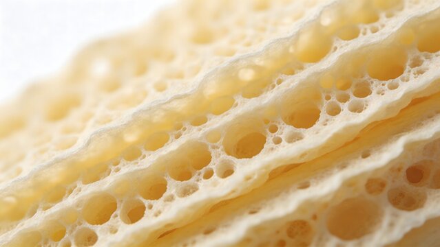 Closeup of porous yellow material