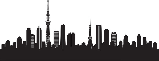 Naklejka premium City skyline, urban silhouette, black cityscape, vector illustration