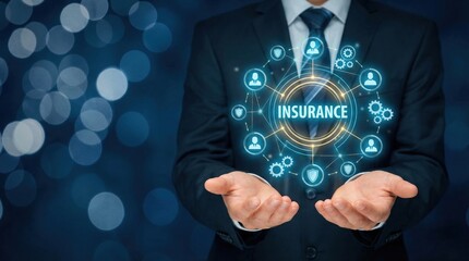 Fototapeta premium Insurance service online offers life and health financial protection with reliable coverage and support for secure future planning and peace