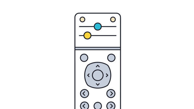 Interactive remote control interface icon with sliders and directional buttons designed for smart home device management and user settings.