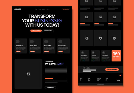 Modern Website Wireframe Design Template
